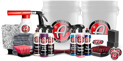 Adam's Essential Car Wash Kit (24-Item) - Auto Detailing Car Care Cleaning Kit with Foam Gun & Bucket Car & Truck Lovers, Dads, Moms and DIYers by AdamsPolishes