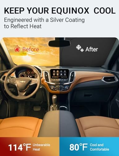 Proadsy Custom Fit Car Windshield Sun Shade for 2018-2025 Chevrolet Equinox - Image 2