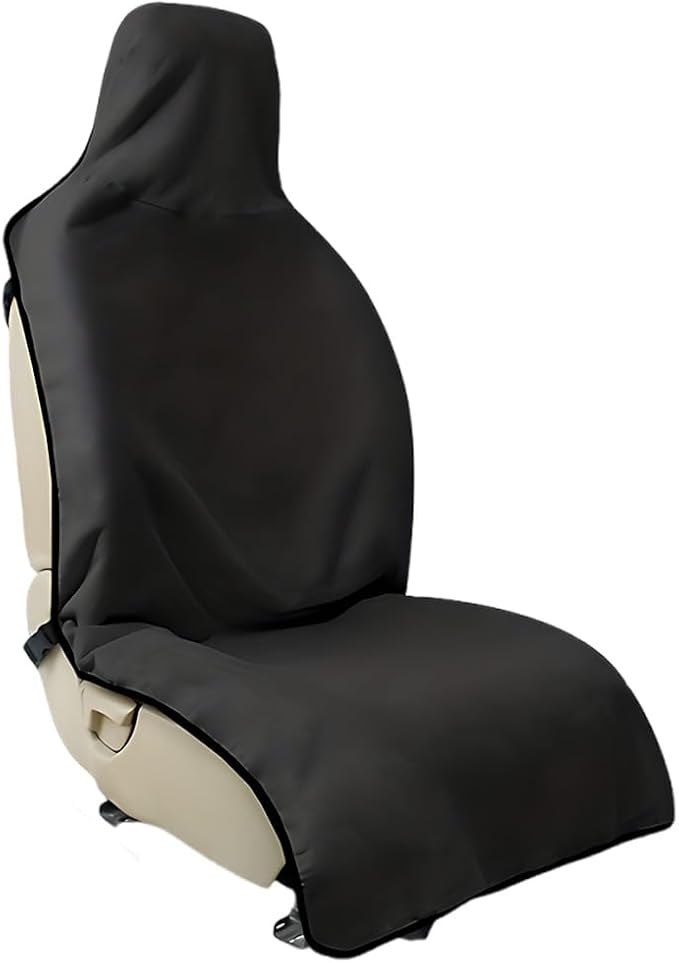 ZIMISI Waterproof Car Seat Covers, Non-Slip Towel Front Seat Covers, Sweat Car Seat Protector Cover for Gym Workout, Yoga, Running, Swimming, Beach & Hiking (Black) by Unknown