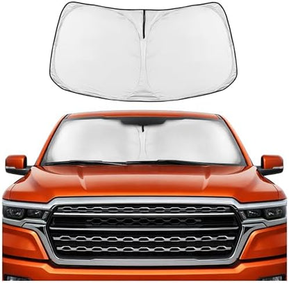 Motor Trend Custom Fit Dodge Ram 1500 Windshield Sun Shade - Fits All (2019-2026) Trims - Foldable Pop-Up Car Windshield Sunshade Dodge Ram 1500 Accessories - Automotive Ram Truck Interior Protection by MotorTrend
