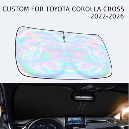 Windshield Sun Shade for Toyota Corolla Cross 2022-2025 2026-4 Layers Sunshade Compatible with Toyota Corolla Cross Foldable Front Window Sunshade Sun Visor Protector Block UV Rays Keep Car Cooler - Image 2