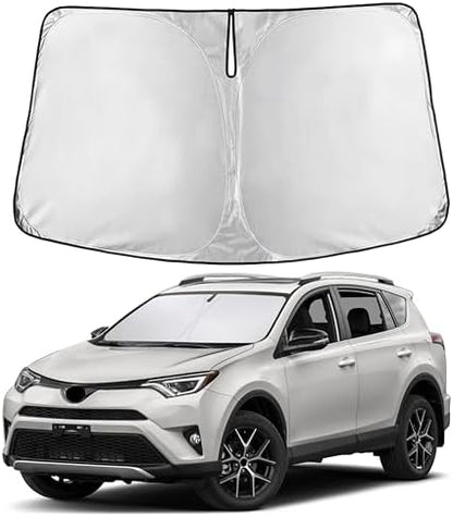 EcoNour Windshield Sunshade Compatible for Toyota RAV4 2013-2016 2017 2018 by EcoNour