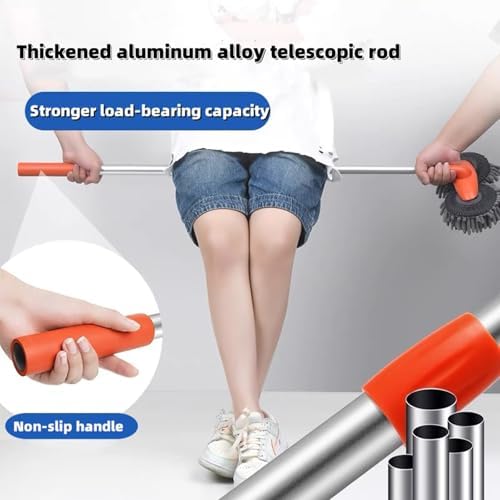 Retractable Double Head Car Wash Brush 360° Rotating Long Handle Car Cleaning Kit Brush Chenille Microfiber Car Wash Mop Not Hurt Paint Scratch Free((Single Set + 1 Spare Brush Head) - Image 6