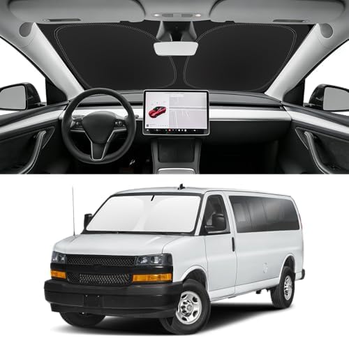 Custom Fit Windshield Sun Shade for Chevrolet Express 1996-2026 by SLOGENTO