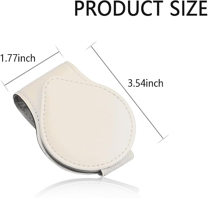 OFBAND Magnetic Sunglass Holder for Car Visor,PU Leather Car Sunglass Holder Organizes Glasses Tickets Cards & Keeps Car Tidy,Universal Car Accessories Interior (White) - Image 2
