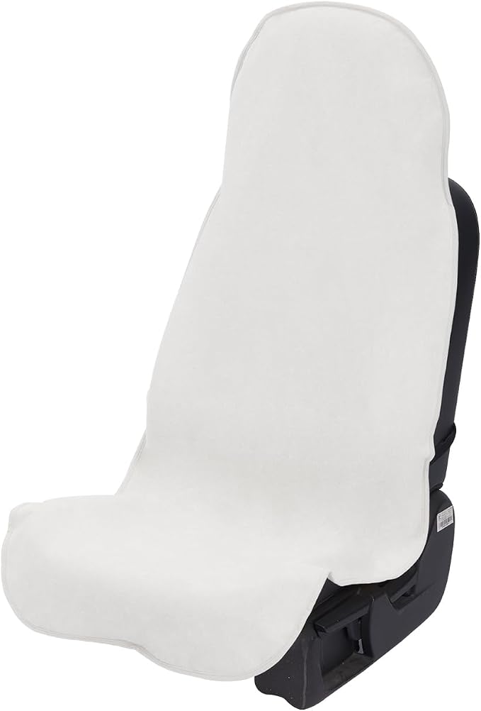 Waterproof Car Seat Cover Universal Fits Car Sweat Towel for Trucks SUV Van White Car Seat Protector Sweat Proof Protector Cloth Seats Pack of 1 by COLINOO
