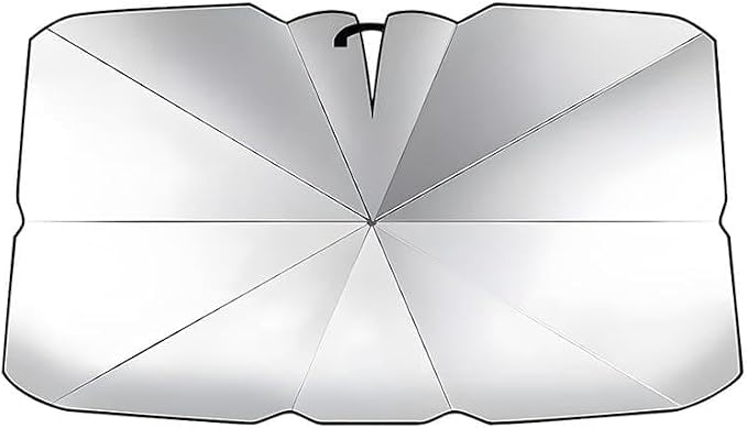 Car Windshield Sun Shade Umbrella, Foldable Front Window Sun Blocker Cover to Keep Cool and Protect Interior, UV & Heat Protection Auto Windshield Sunshade, Universal Fit (55.12 x 31.1) by Unknown