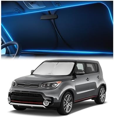 Magnelex Windshield Sun Shade for Kia Soul 2014-2019, Foldable Car Window Sunshade, Heat & UV Visor Cover, Reflective Front Shades Accessories by Magnelex