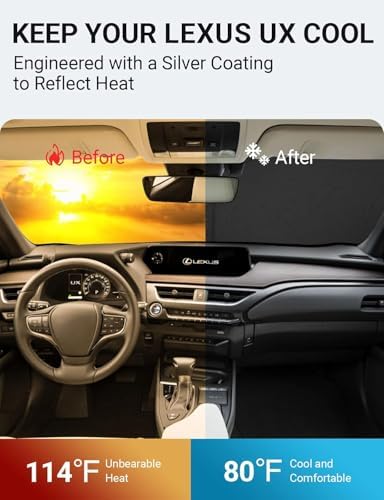 Proadsy Custom Fit 2019-2026 Lexus UX Windshield Sun Shade, Blocks Heat - Image 3