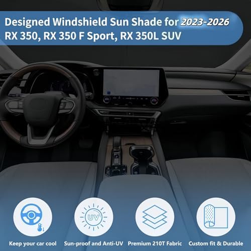Windshield Sun Shade Car Sunshade Accessories for Lexus RX 2023-2026 - Image 3