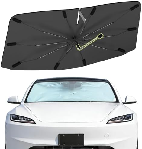 Windshield Sun Shade Umbrella Custom Fit for Tesla Model 3 2018-2025 by Visufy
