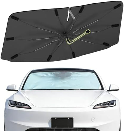Windshield Sun Shade Umbrella Custom Fit for Tesla Model 3 2018-2025 by Visufy
