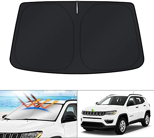 KUST Windshield Sun Shade for 2017-2024 2025 Jeep Compass Accessories Window Sunshade Foldable Window Sun Visor Cover Blocks UV Rays Keep Car Cooler by KUST