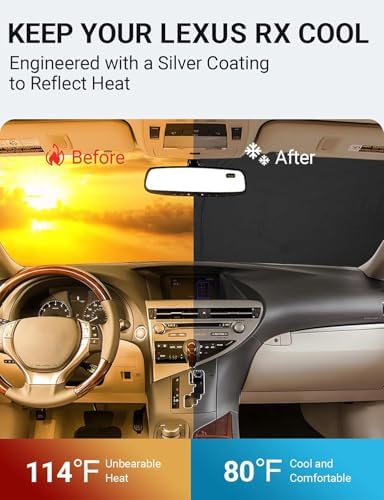 Proadsy Custom Fit 2010-2015 Lexus RX Windshield Sun Shade, Blocks Heat - Image 3