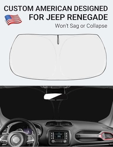 Proadsy Custom Fit Car Windshield Sun Shade for 2015-2023 Jeep Renegade - Image 2