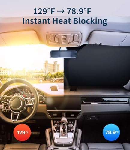 Custom-Fit for BMW Windshield Sun Shade, Car Sunshade Cover UV Block Car Front Window with Foldable Sun Shade Cover Cool Protection Visor, Designed for BM-W Accessories (for BMW i8) - Image 4