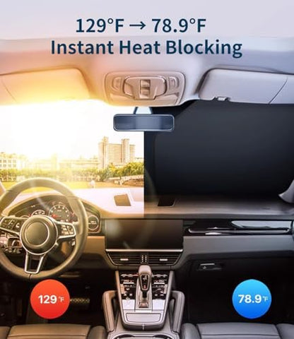 Custom-Fit for BMW Windshield Sun Shade, Car Sunshade Cover UV Block Car Front Window with Foldable Sun Shade Cover Cool Protection Visor, Designed for BM-W Accessories (for BMW i8) - Image 4