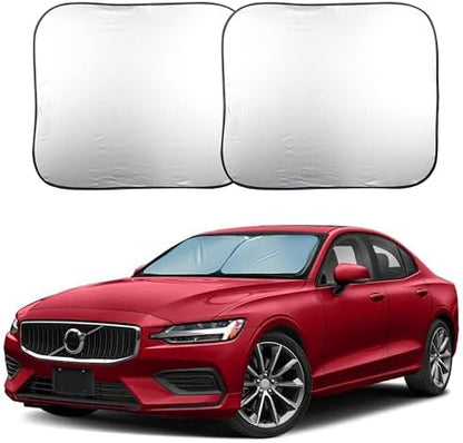 EcoNour 2 Piece Foldable Car Windshield Sun Shade, UV & Heat Protection by EcoNour