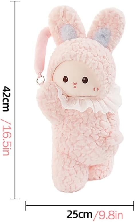 Elephant Tissue Box Cover Plush Tissue Box Holder for Car, Home, Decorative Holder/Organizer for Bathroom Vanity Countertop, Nightstands, Office Desk-Bunny - Image 6