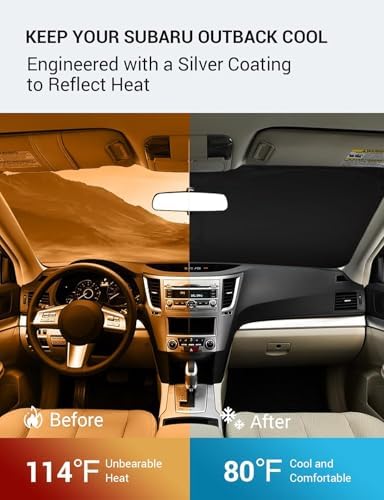 Proadsy Custom Fit Car Windshield Sun Shade for 2010-2014 Subaru Outback - Image 3