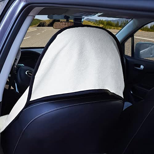 Car Seat Covers 2pcs White Waterproof Towel Car Seat Cover Universal Fit for Most Trucks SUV Fitness Athletes Pets Gym and Water Sport - Image 3