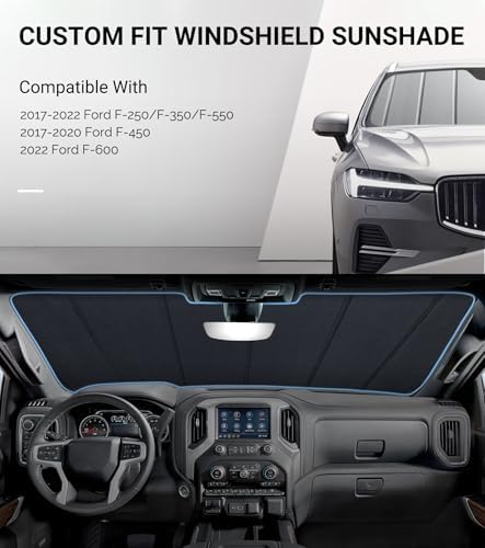Pigenius Windshield Sun Shade for Ford F-250/F-350/F-450/F-550/F-600 2017-2022 Front Window Sunshade - Safeguard - Image 2