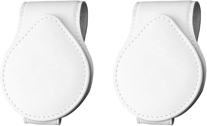 Mandark 2PCS Magnetic Sunglass Holder for Car Visor, Leather Vehicle Eyeglass Hanger Clip, Automotive Interior Ticket Card Glasses Organizer Clamp Accessories, Universal Fit (White) - Image 7