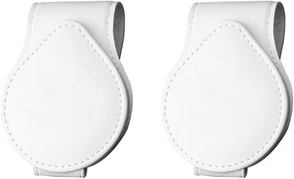 Mandark 2PCS Magnetic Sunglass Holder for Car Visor, Leather Vehicle Eyeglass Hanger Clip, Automotive Interior Ticket Card Glasses Organizer Clamp Accessories, Universal Fit (White) - Image 7