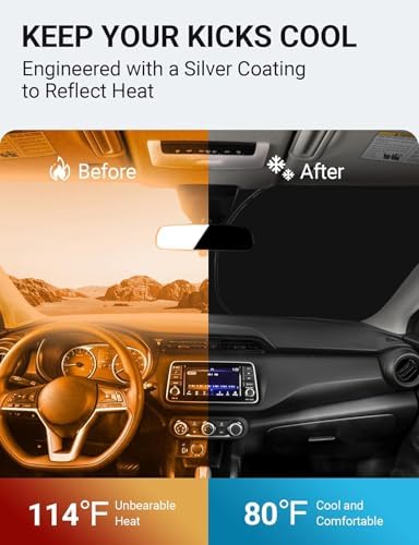 Proadsy Custom Fit 2018-2025 Nissan Kicks Windshield Sun Shade, Blocks Heat - Image 3