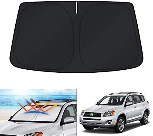 KUST Windshield Sun Shade for Toyota RAV4 2006 2007 2008 2009 2010 2011 2012 Accessories Custom Fit Sunshade Foldable Window Sun Protector Block UV Rays Keep Car Cooler by KUST