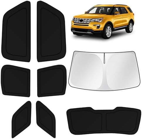 KUST Car Window Shades for Ford Explorer 2011-2019 Windshield Sun Shade Side Window Cover UV Block Privacy Protection Accessories for Camping Blackout Rear Back Full Set 8PCS by KUST