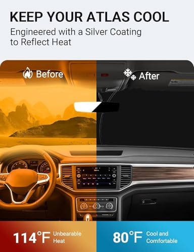 Proadsy Custom Fit Car Windshield Sun Shade for 2018-2024 Volkswagen Atlas - Image 2