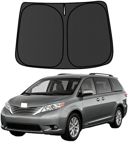 Sienna Windshield Sun Shade for Toyota Sienna 2011-2019 2020 Blocks UV Rays Accessories,1:1 Custom Foldable Thickened Wear-Resistant Front Window Sunshade Visor,Keeps Your Car Cooler by Achaltiza