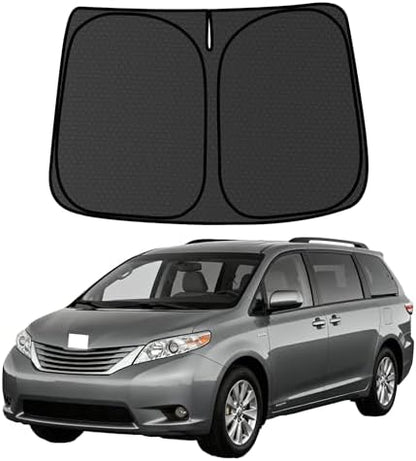 Sienna Windshield Sun Shade for Toyota Sienna 2011-2019 2020 Blocks UV Rays Accessories,1:1 Custom Foldable Thickened Wear-Resistant Front Window Sunshade Visor,Keeps Your Car Cooler by Achaltiza