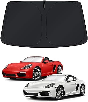 KUST Windshield Sun Shade for 2017-2023 Porsche Boxster/Cayman 718 Accessories Sunshade Foldable Window Sun Visor Protector Blocks UV Rays Keep Your Car Cooler by KUST