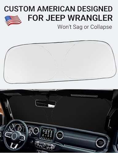 Proadsy Custom Fit Car Windshield Sun Shade for 2018-2025 Jeep Wrangler - Image 2
