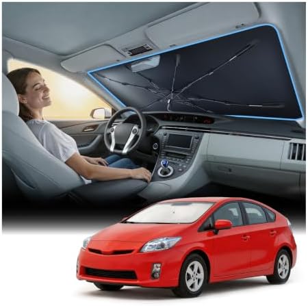 Nmoiss [Vinyl Coating Heat Shield] Windshield Sun Shade Umbrella Custom for Toyota Prius, Protect Car from Sun Rays & Heat Damage Keep Cool and Protect Interior by Nmoiss