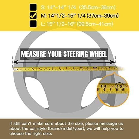 Steering Wheel Cover for Women Bling Bling Crystal Diamond Sparkling Car SUV Wheel Protector Universal Fit 15 Inch Black with Pink Diamond - Image 5