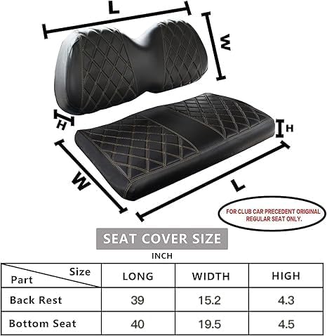 NOKINS Golf Cart Diamond Vinyl Seat Covers Fits Club Car Precedent 2004-UP | OEM Standard Front Seat Cushion,No Nails Required - Image 5