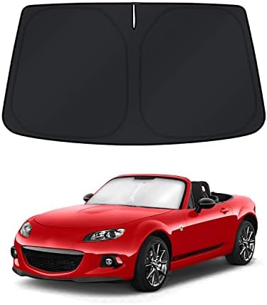 KUST Windshield Sun Shade for Mazda Miata MX-5 2009-2013 2014 2015 Window Accessories Shade Sun Visor Cover Foldable Block UV Rays by KUST