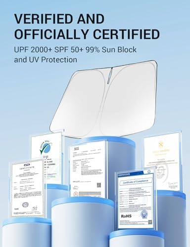 Proadsy Custom Fit 2011-2023 Chrysler 300 Windshield Sun Shade, Blocks Heat - Image 6