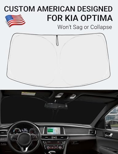 Proadsy Custom Fit 2016-2020 Kia Optima Windshield Sun Shade, Blocks Heat - Image 2