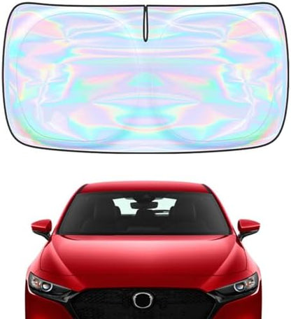 Windshield Sun Shade for Mazda 3 2014-2024 2025 2026-4 Layers Sunshade Compatible with Mazda 3 Foldable Front Window Sunshade Sun Visor Protector Block UV Rays Keep Your Car Cooler Car Accessories by Unknown