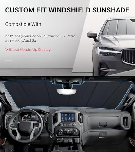 Pigenius Windshield Sunshade for Audi A4/A4 allroad/A4 Quattro/S4 2017-2025 Without Heads-Up Display, Front Window Sun Shade - Safeguard - Image 2