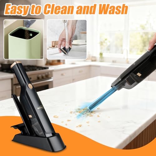 Handheld Vacuum Cordless,15KPA Vacuum with Storage Dock,Black - Image 6