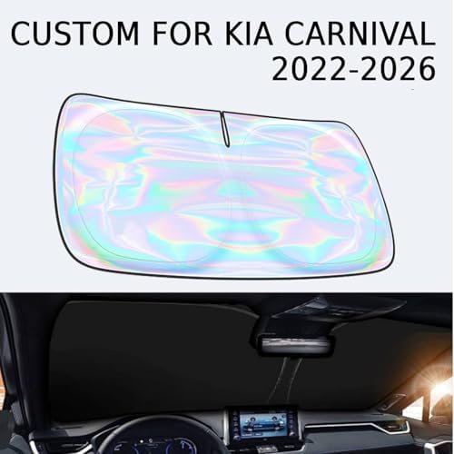 Windshield Sun Shade for Kia Carnival 2022-2026 - 4 Layers Sunshade Compatible with Kia Carnival Foldable Front Window Sunshade Sun Visor Protector Block UV Rays Keep Your Car Cooler Car Accessories - Image 2