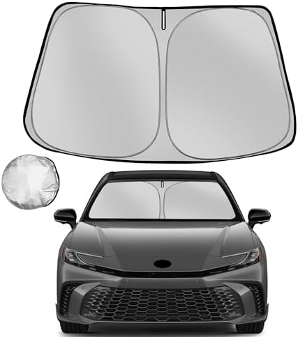 Windshield Sun Shade for 2025 2026 Toyota Camry Foldable Sun Sunshade for Car Front Window Blocks UV Rays and Heat Automotive Interior Protector Custom Fit Accessories by Fonowka