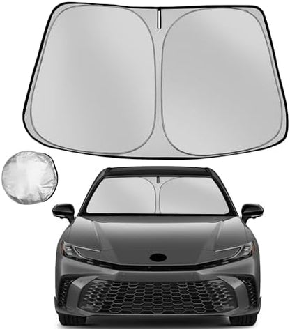 Windshield Sun Shade for 2025 2026 Toyota Camry Foldable Sun Sunshade for Car Front Window Blocks UV Rays and Heat Automotive Interior Protector Custom Fit Accessories by Fonowka