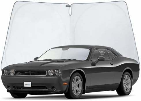 CLIM ART Windshield Sun Shade for Dodge Challenger 2008-2023, Custom-Fit Foldable Car Sunshade, Vehicle Sun Protector, Front Auto Windshield Cover, Car Accessories - WS2013 by CLIMART