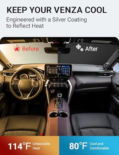 Proadsy Custom Fit 2021-2024 Toyota Venza Windshield Sun Shade, Blocks Heat - Image 3